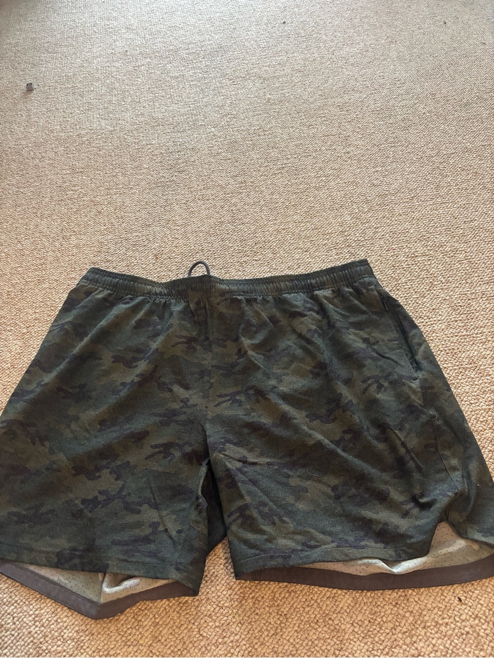 RHONE Men's Olive Camo Athletic Shorts